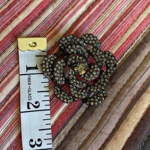 Gorgeous Brooch Black With Rhinestones